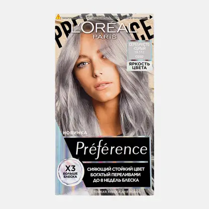 Краска для волос L’Oréal Paris Preference стойкая Яркость цвета оттенок 10.112 Серебристо-серый