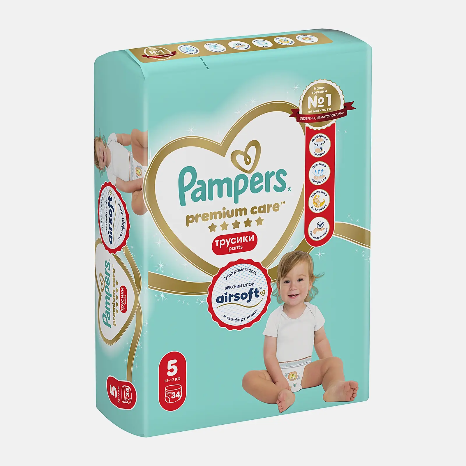 Подгузники-трусики Pampers Premium Care Pants №5 12-17кг 34шт - фото 4