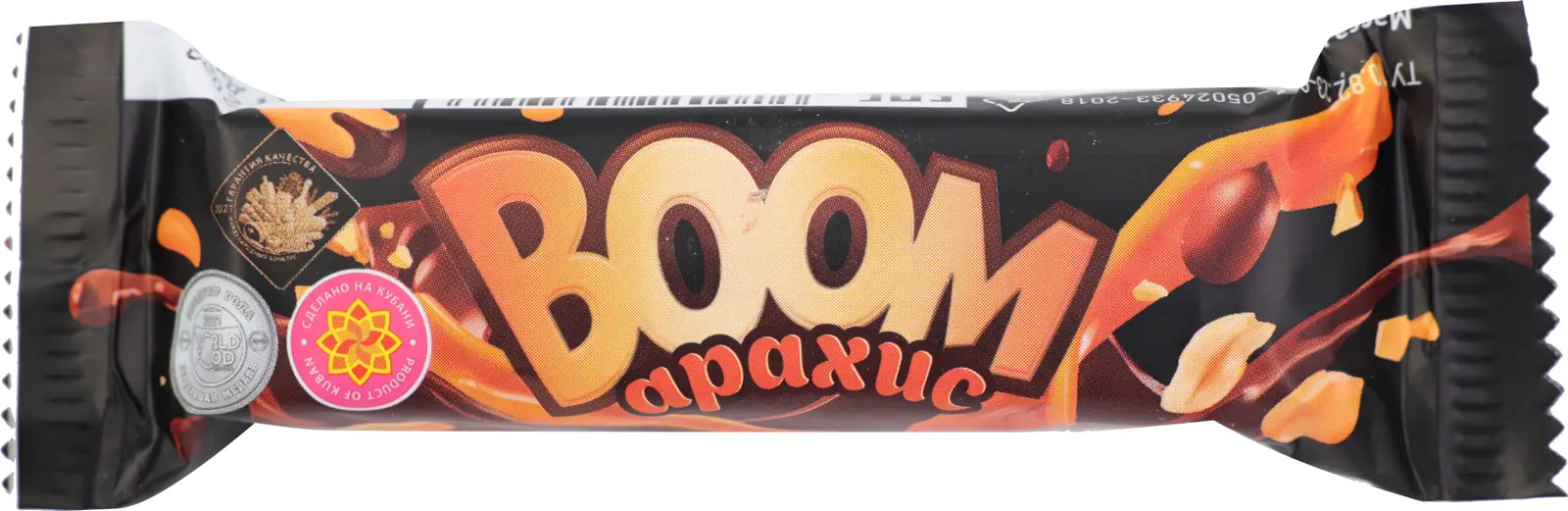 Батончик глазированный карамель и арахис Boom 50г