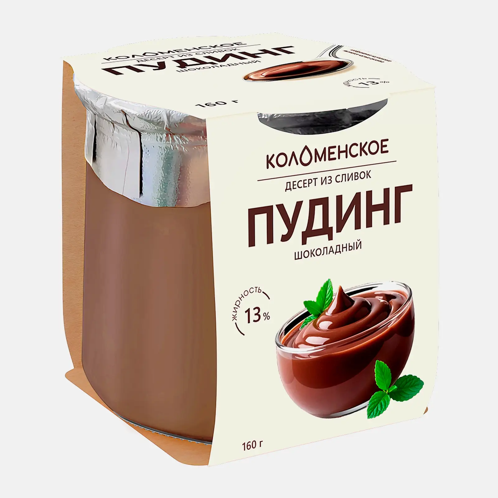 Изображение товара Коломенский Пудинг шоколадный 13% 160г - Десерт из сливок