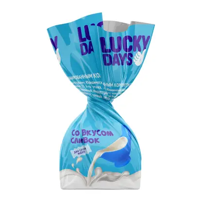 Изображение товара Конфеты Lucky Days глазированные со сливочным вкусом в комбинированном корпусе