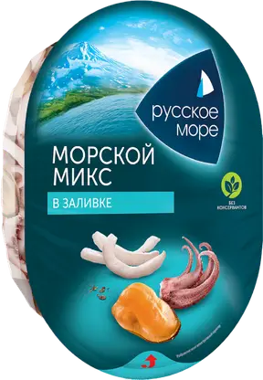 Изображение товара Коктейль морепродуктов Русское Море Морской микс 180г в заливке