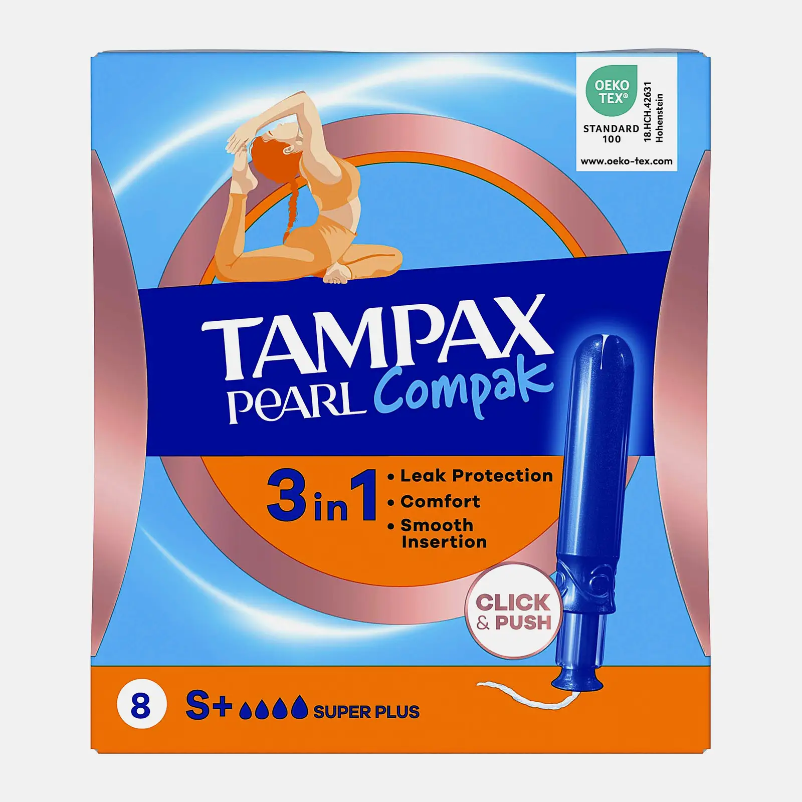 Тампоны с аппликатором Compak Pearl Super Plus Single Tampax 8шт