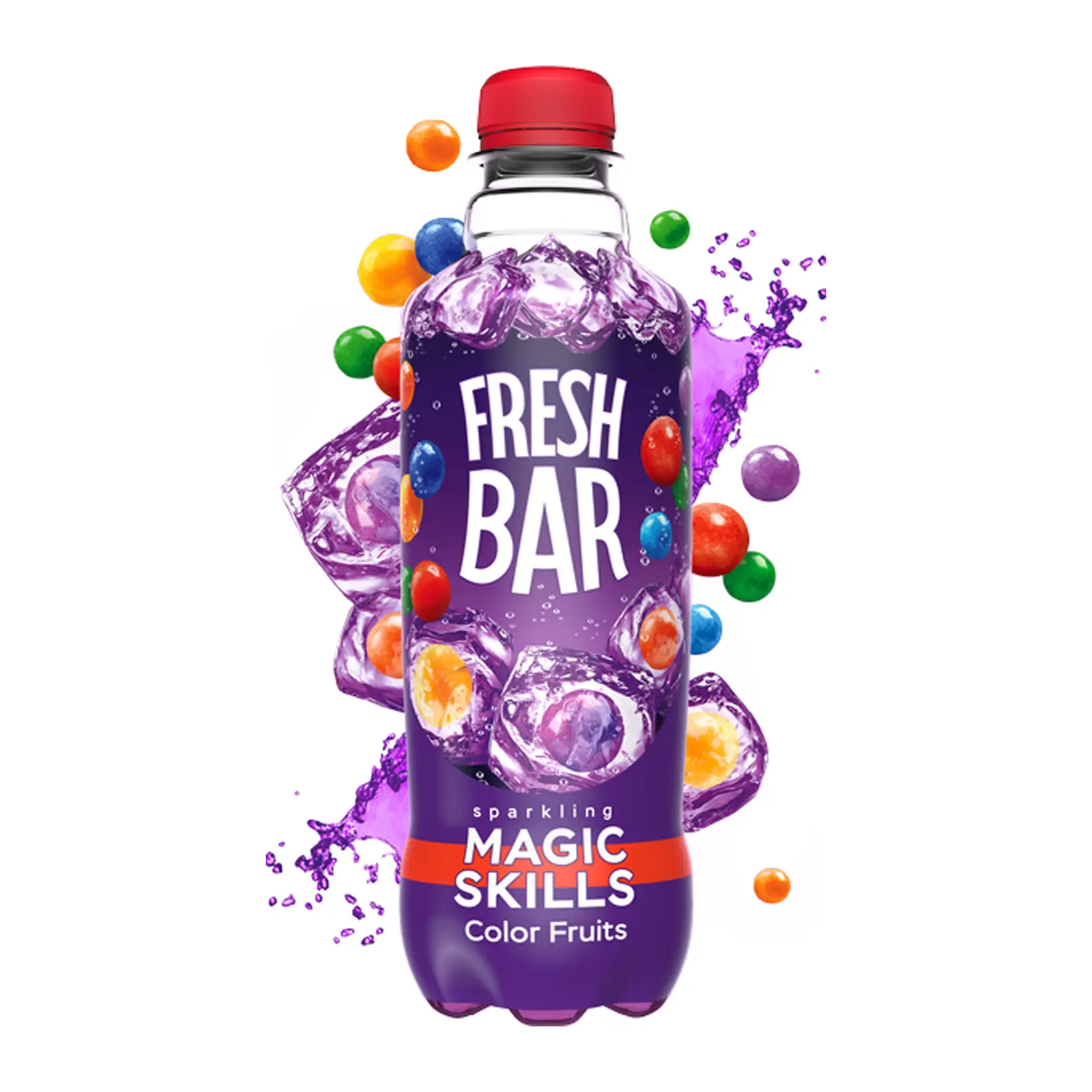 Изображение товара Газированный напиток Fresh Bar Magic Skills 480 мл с ягодным вкусом