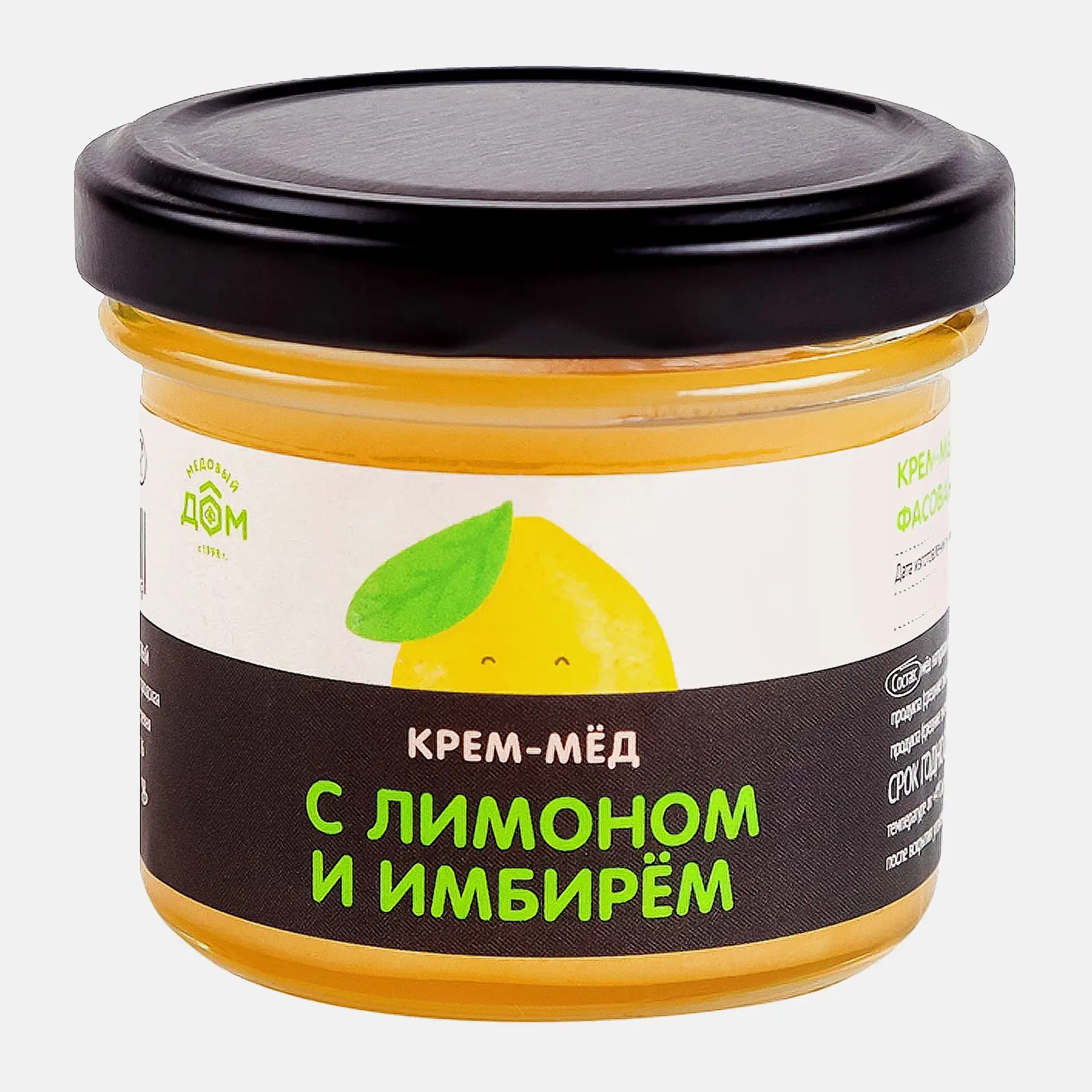 Крем-мёд Медовый Дом с лимоном и имбирём 120г Крем-мёд Медовый Дом с лимоном и имбирём 120г