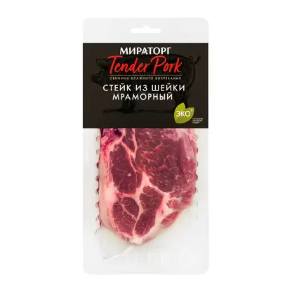 Изображение товара Стейк Мираторг Tender Pork свиной Мраморный на кости 280г
