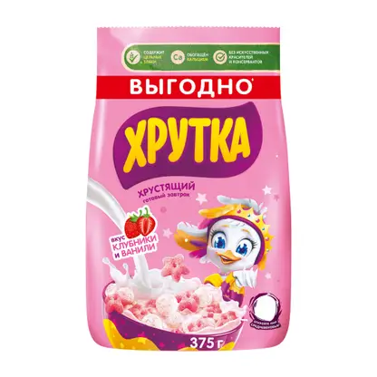 Изображение товара Готовый завтрак Хрутка клубника-ваниль 375г
