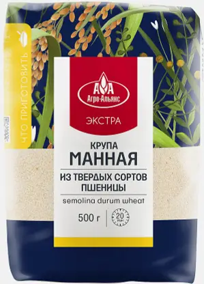 Крупа манная Агро-Альянс из твердой пшеницы 500г