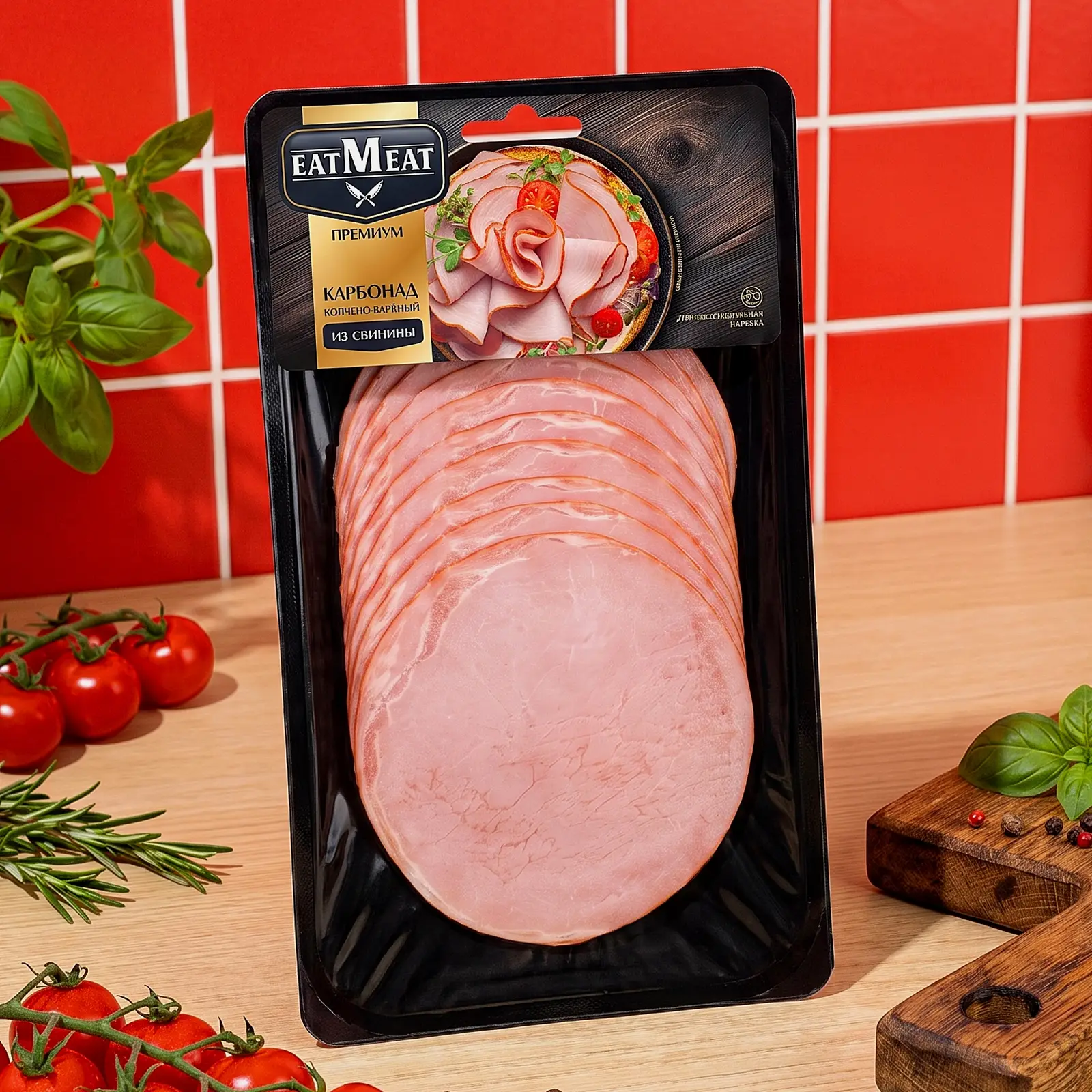 Карбонад EatMeat варено-копченый нарезка 100г