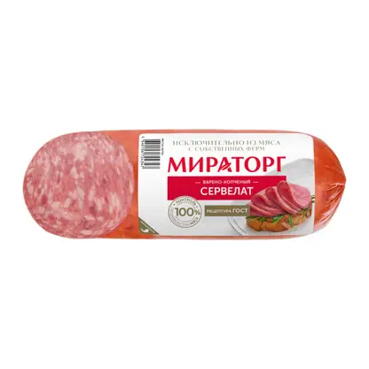 Изображение товара Колбаса Мираторг Сервелат варено-копченая 250г