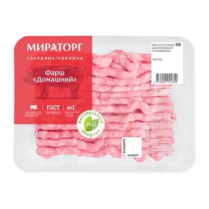 Изображение товара Фарш Мираторг Домашний из свинины и говядины 400г