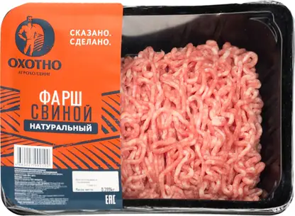 Изображение товара Свиной фарш натуральный охлажденный 400 г Охотно