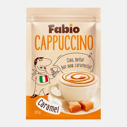 Напиток кофейный растворимый Fabio Cappuccino Caramel 100г