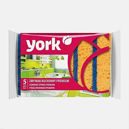 Губка кухонная крупнопористая Премиум York 5шт