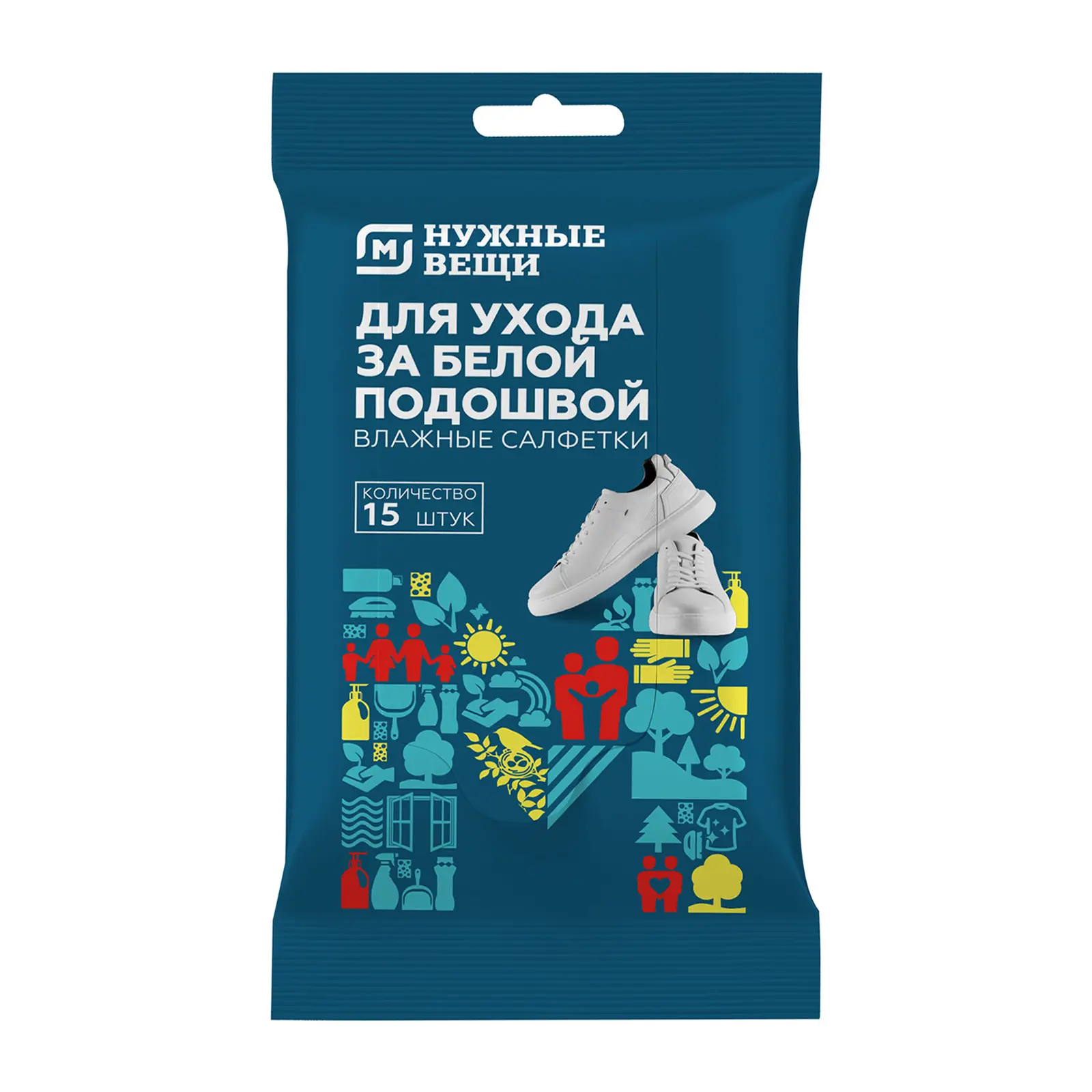 Салфетки влажные Магнит для белой подошвы 15шт