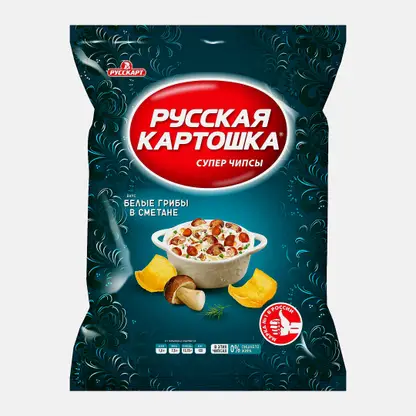 Чипсы Русская картошка картофельные Белые грибы-сметана 105г