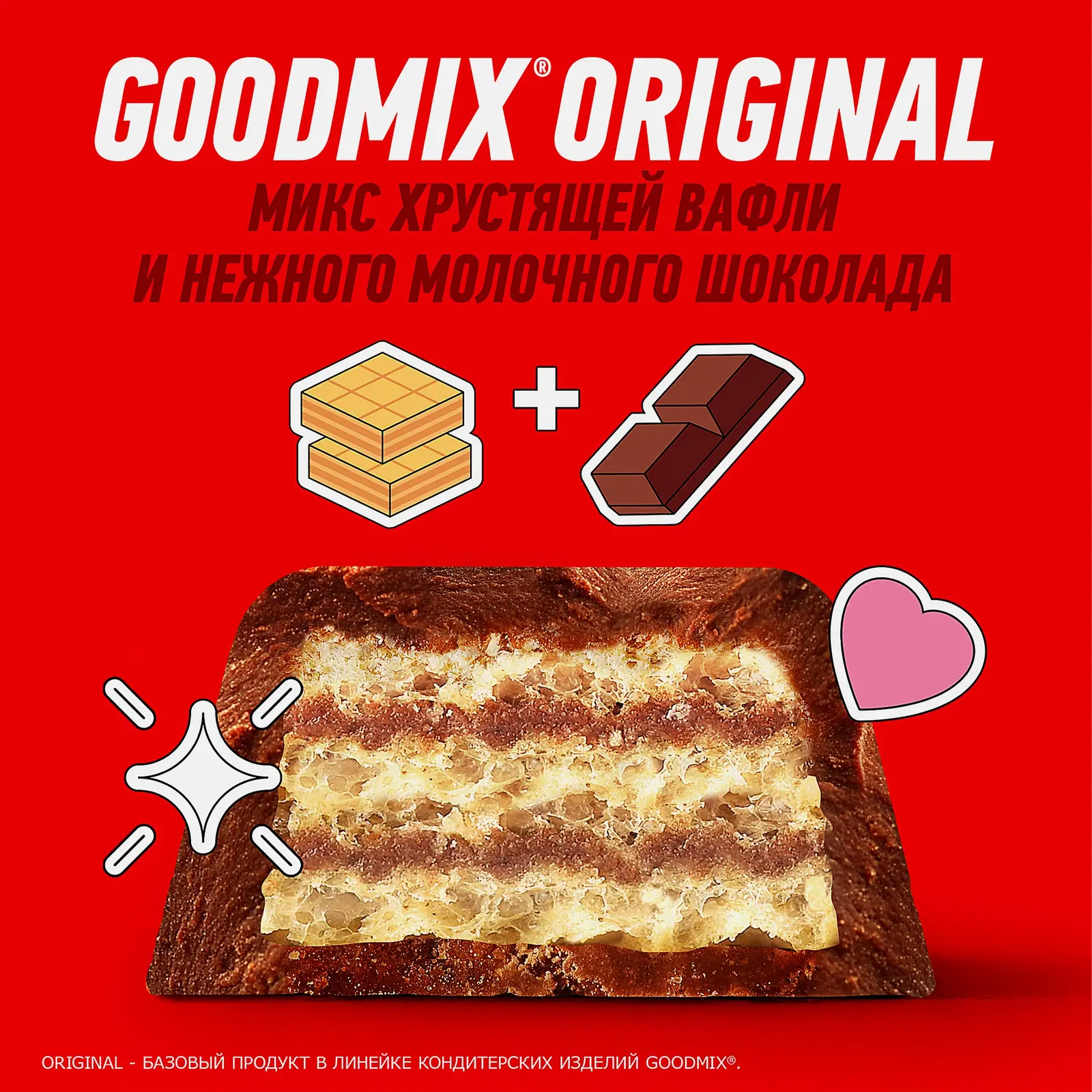 Шоколадный батончик с хрустящей вафлей Goodmix 29г