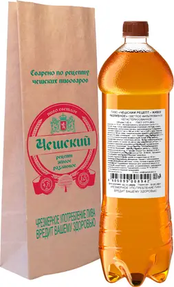 Пиво Чешский рецепт Живое разливное светлое фильтрованное непастеризованное 4.7% 1.42л