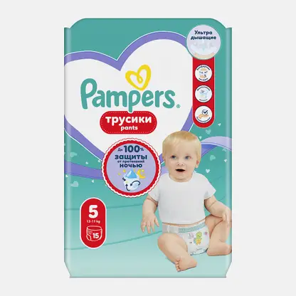 Трусики-подгузники Pampers Pants Junior р.5 12-17 и 15-18кг 15шт