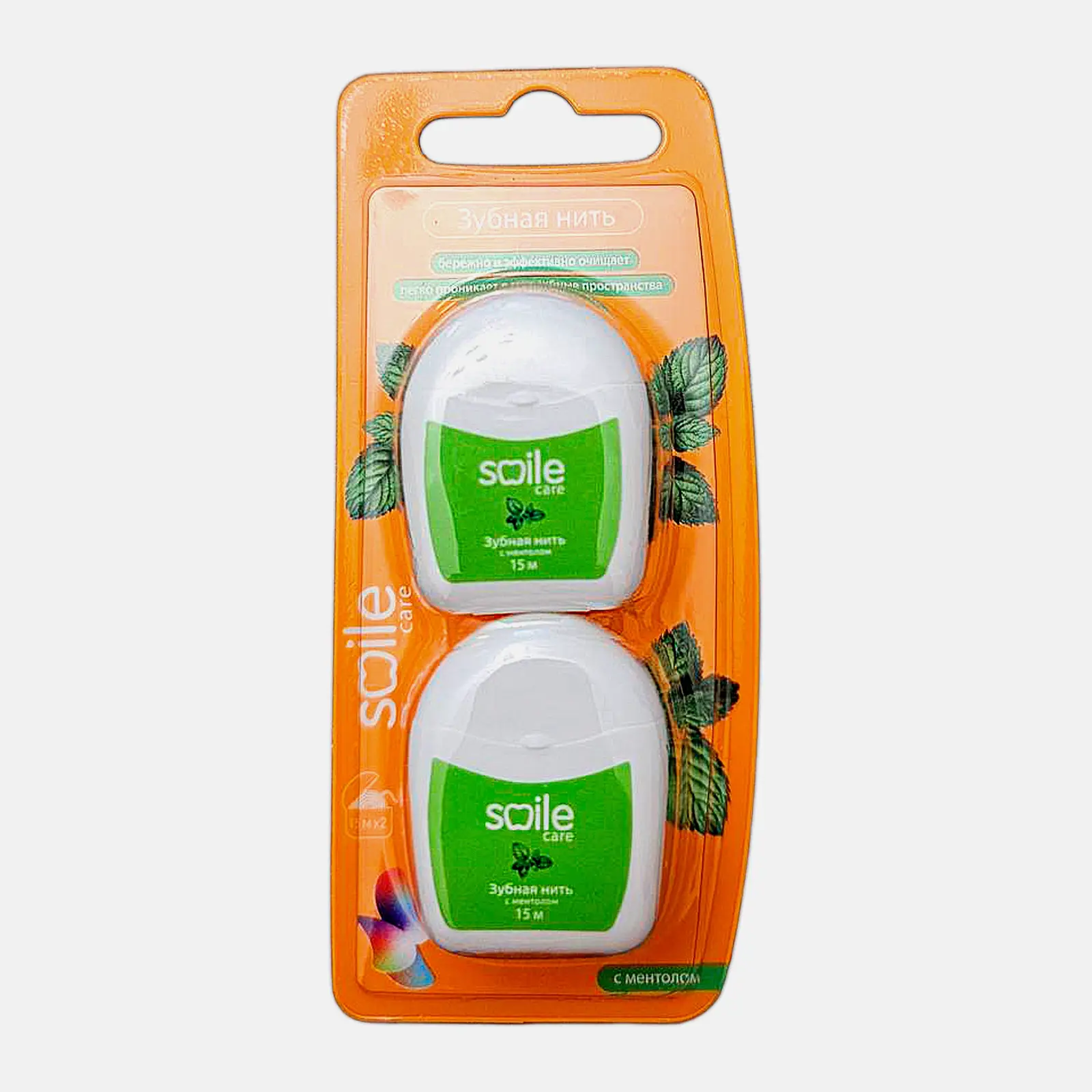 Нить для ухода за зубами Smile Care Е218-2 с ментолом 2шт - фото 2 Нить для ухода за зубами Smile Care Е218-2 с ментолом 2шт - фото 2