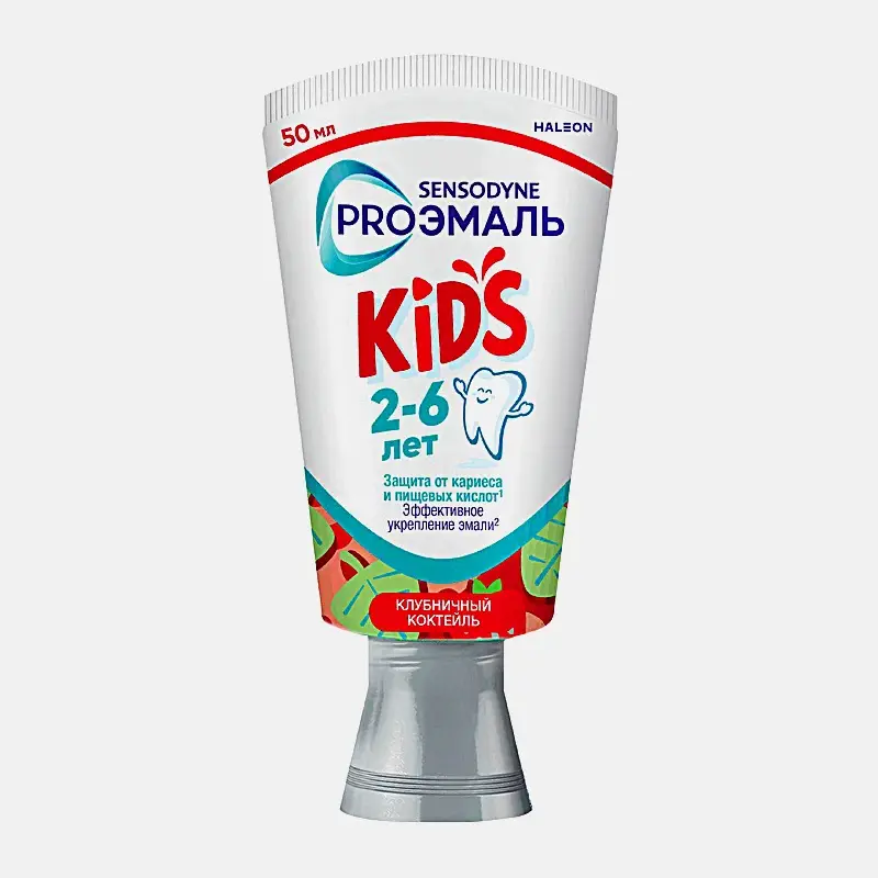 Зубная паста Sensodyne Pro Эмаль Kids детская Клубничный коктейль 50мл - фото 2 Зубная паста Sensodyne Pro Эмаль Kids детская Клубничный коктейль 50мл - фото 2