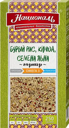 Смесь Националь Омега 3 бурый рис киноа семена льна 250г