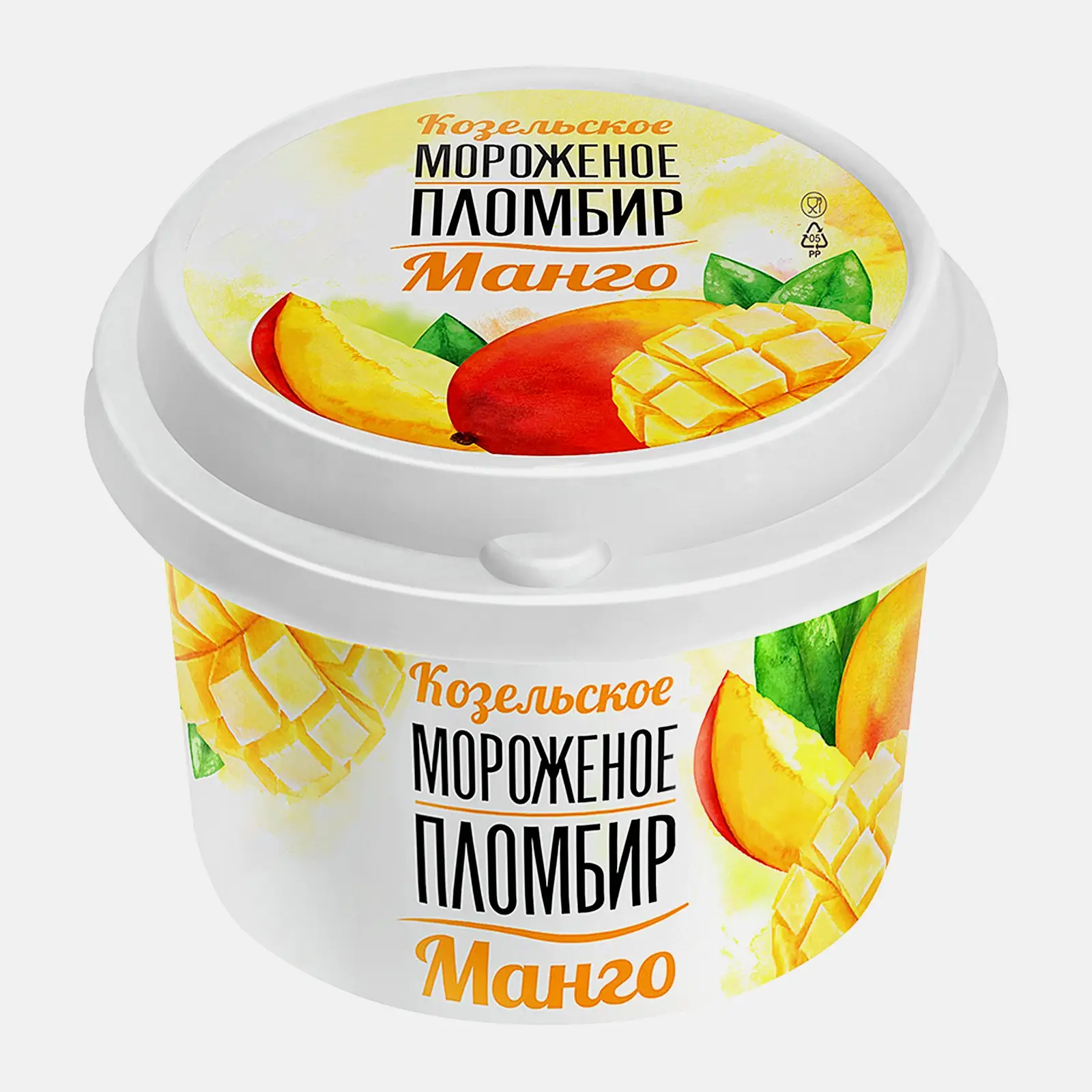 Изображение товара Мороженое Козельское Молоко Пломбир Манго 13.5% 150г