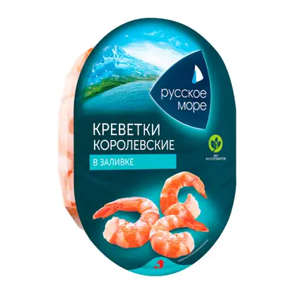 Изображение товара Креветки Русское море королевские в заливке 180г