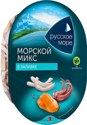 Коктейль морепродуктов Русское море Морской микс в заливке 180г