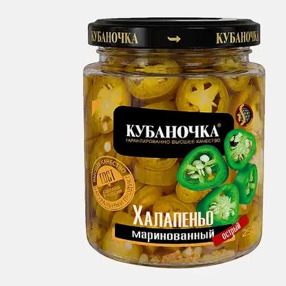 Перец халапеньо острый зеленый Кубаночка 250г