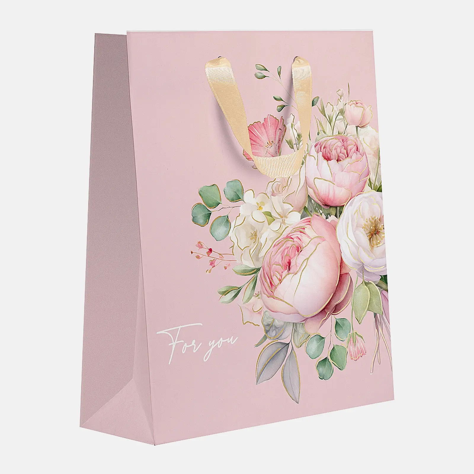 Изображение товара Подарочный пакет Пакетико матовая ламинация тиснение 22.7x18x10 см