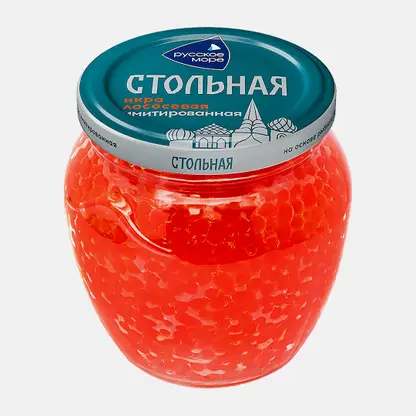 Икра лососевая Русское море Стольная Люкс имитация 480г