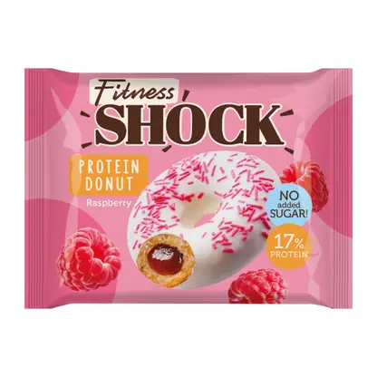 Изображение товара Донат Fitnesshock с малиновой начинкой 70г Изображение товара Донат Fitnesshock с малиновой начинкой 70г