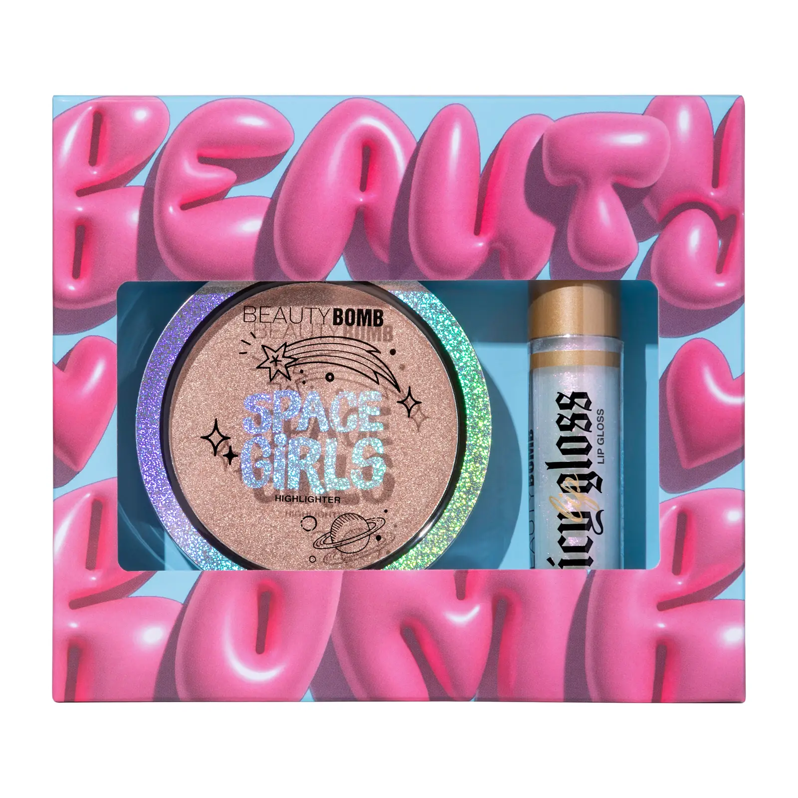 Подарочный набор Beauty Bomb Хайлайтер + Блеск для губ