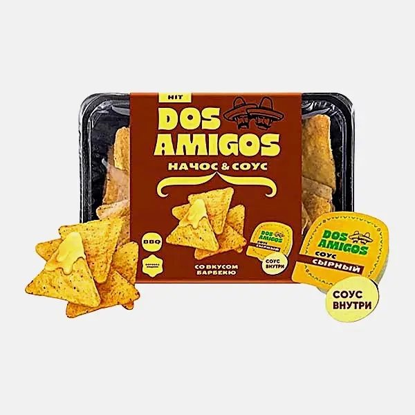 Изображение товара Чипсы кукурузные Барбекю с сырным соусом Dos Amigos 185г