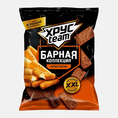Сухарики Барная коллекция Сырные палочки Хрусteam 140г