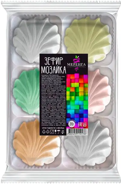 Изображение товара Зефир Мозайка ассорти Меренга 270г