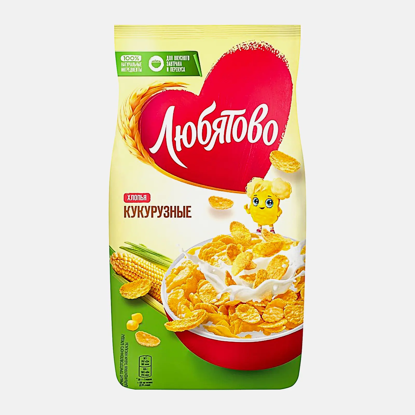 Изображение товара Кукурузные хлопья Любятово 300г для вкусного завтрака