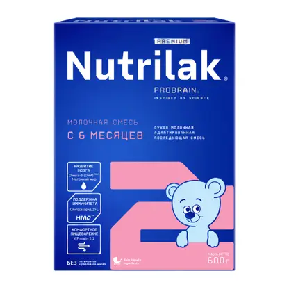 Изображение товара Смесь молочная Nutrilak Premium 2 с 6месяцев 600г