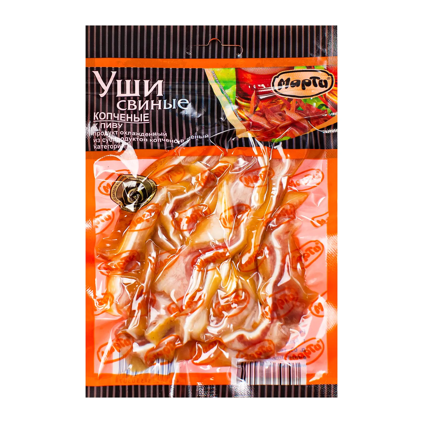 Изображение товара Уши свиные Марти копченые с кожей 100г