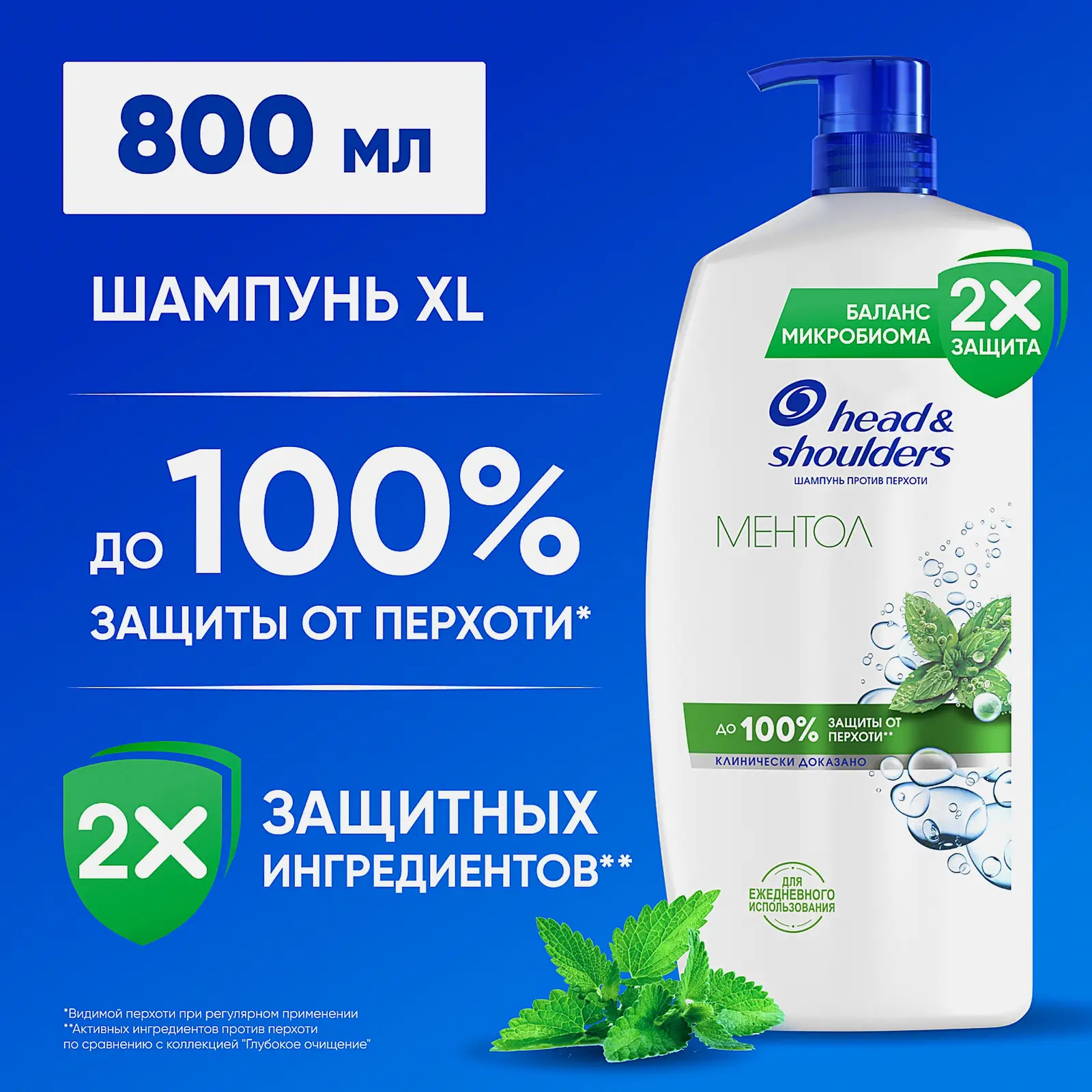 Шампунь для волос Head&Shoulders против перхоти ментол 800мл - фото 5 Шампунь для волос Head&Shoulders против перхоти ментол 800мл - фото 5