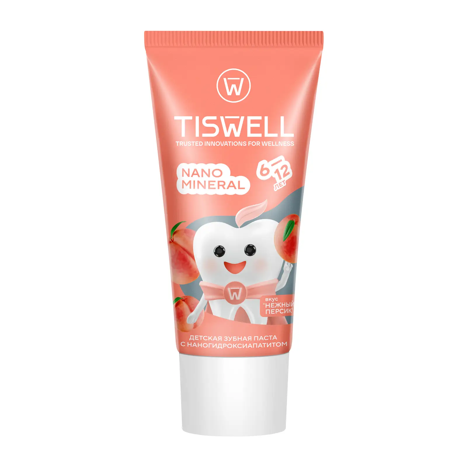 Зубная паста детская Tiswell Nano Mineral Нежный персик 60г
