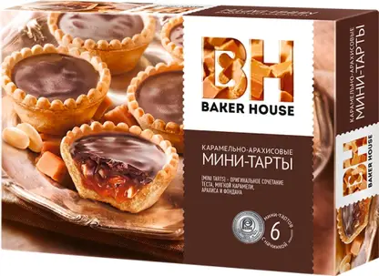 Изображение товара Мини-тарты Baker House карамельно-арахисовые 240г