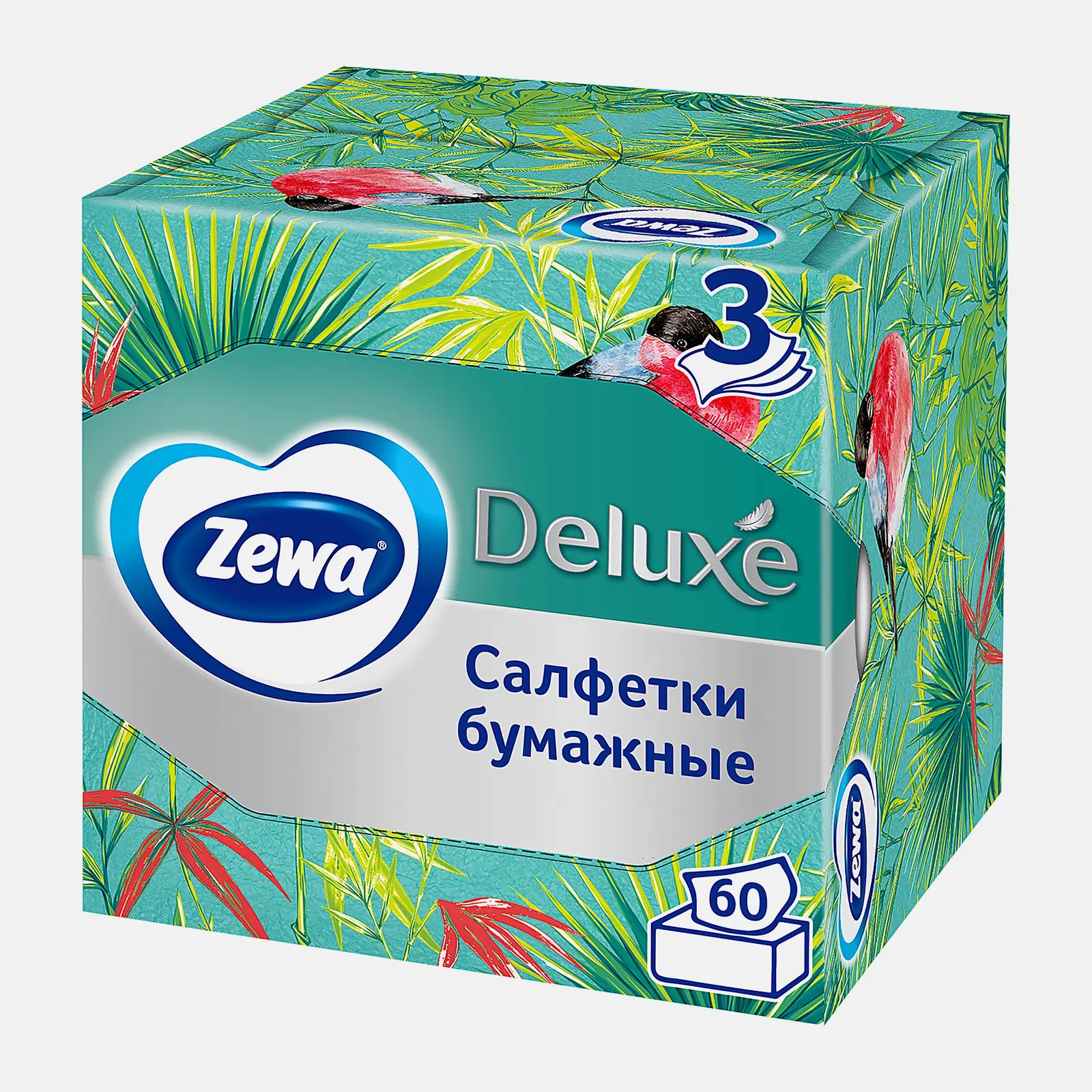 Изображение товара Бумажные салфетки в коробке Zewa Deluxe Арома 60 шт Трёхслойные