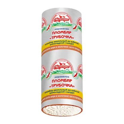 Изображение товара Мороженое Свитлогорье Трубочка пломбир в шоколадной глазури 80г