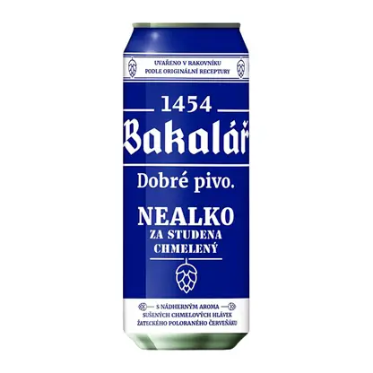 Изображение товара Пиво Bakalar светлое фильтрованное пастеризованное 0.5% 500мл