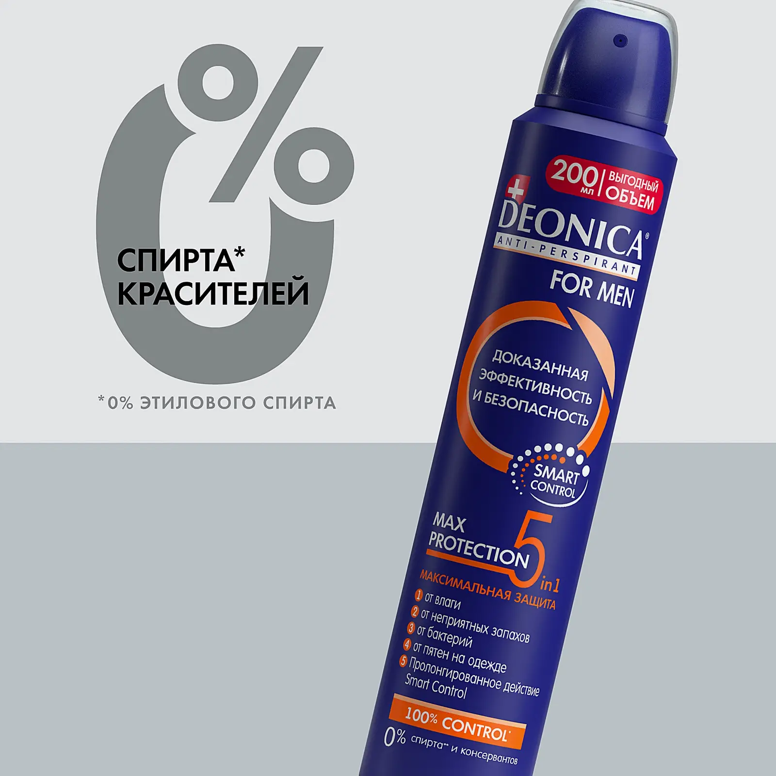 Мужской дезодорант антиперспирант Max Protection 5в1 спрей Deonica 200мл