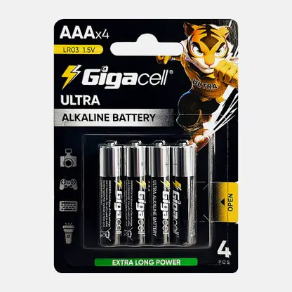 Батарейки Gigacell Ultra/Магнит алкалиновые ААА 4шт