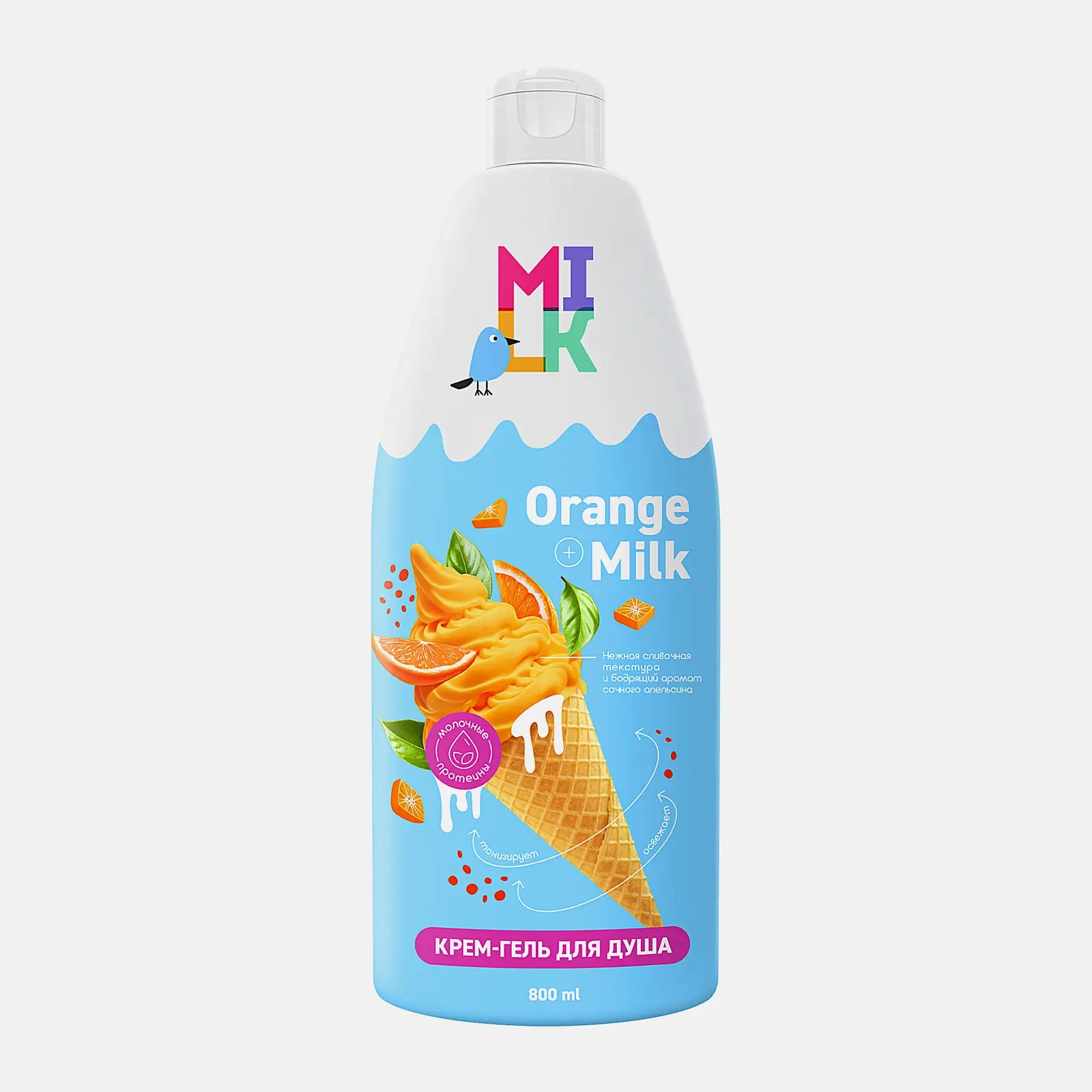 Гель-крем для душа Milk Молоко-апельсин 800мл