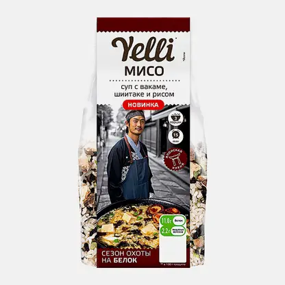 Суп Мисо с вакаме шиитаке и рисом Yelli 100г